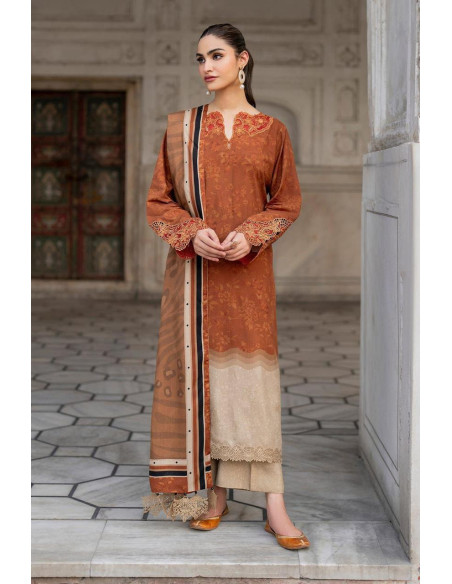 3 Pcs Women's Unstitched Digital Print Suit..