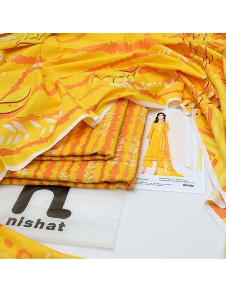 Stunning Yellow Digital Print Suit -...
