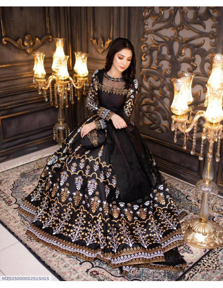 2 Pcs Women's Stitched Block Printed Shirt And Trouser