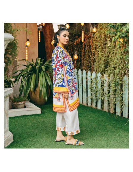 2 Pcs Women's Stitched Digital Print...