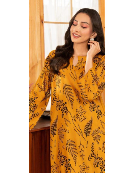 Stylish Women's Stitched Shirt And Trouser Set - 2 Pcs 