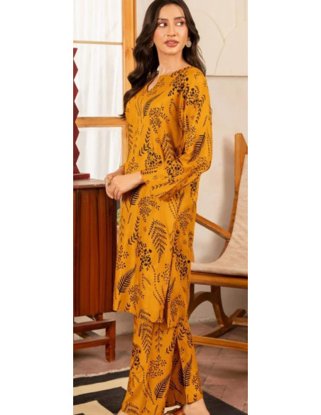 Stylish Women's Stitched Shirt And Trouser Set - 2 Pcs 