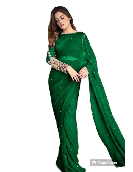 Women's Stitched Chiffon Embroidered...