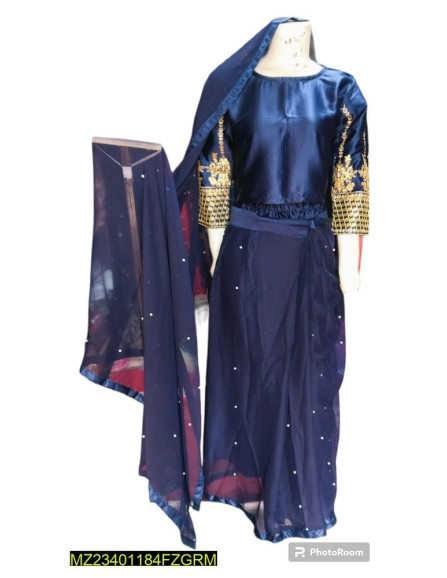 Women's Stitched Chiffon Embroidered...