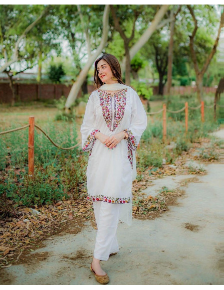 Chic Women's Stitched Embroidered...