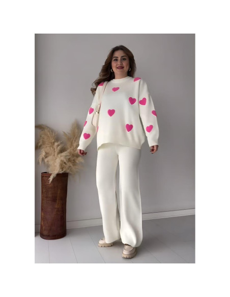 Stylish Printed Fleece Sweatshirt Tracksuit - 2 Pcs Set