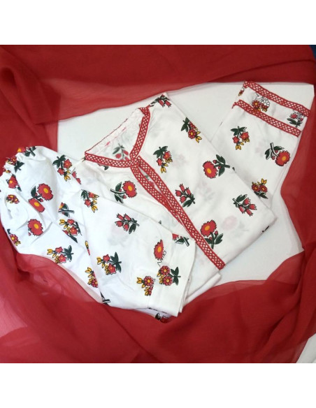 Printed Linen Women's Stitched Suit 3 Pcs Set