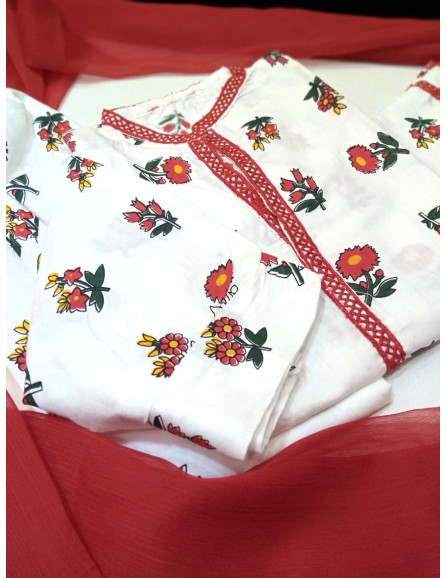 Printed Linen Women's Stitched Suit 3...