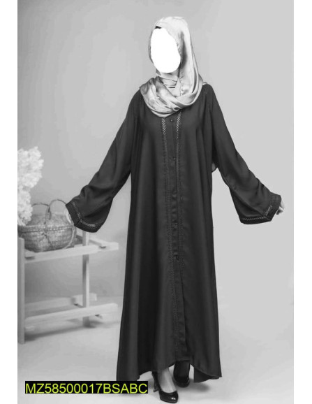 1 Pc Women's Stitched Nida Plain Abaya