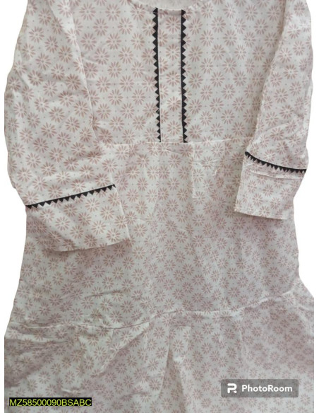 1 Pc Women's Stitched Katan Silk Printed Shirt