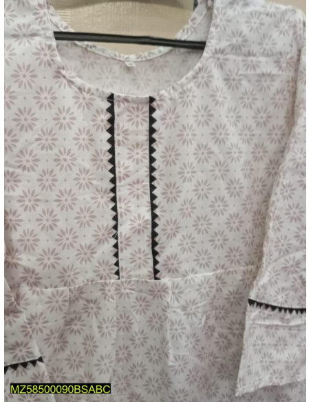 1 Pc Women's Stitched Katan Silk Printed Shirt