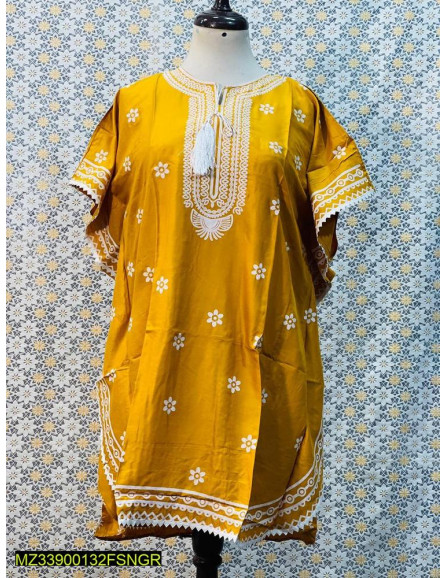 1 Pc Women's Stitched Linen Printed...