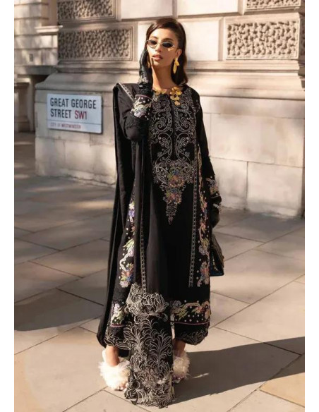  unstitched Dhanak Embroidered dress 