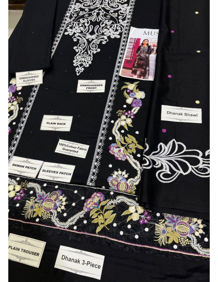  unstitched Dhanak Embroidered dress 