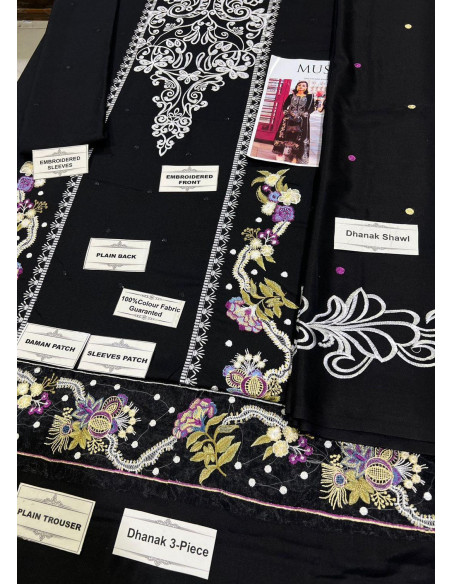  unstitched Dhanak Embroidered dress 