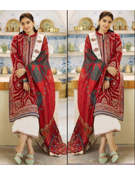 3 pcs embroidered suit 
