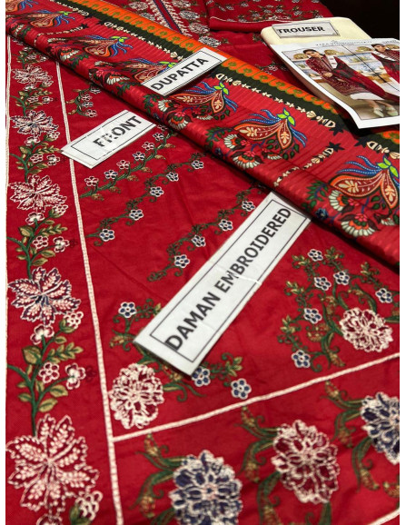 3 pcs embroidered suit 