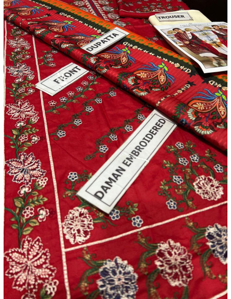 3 pcs embroidered suit 