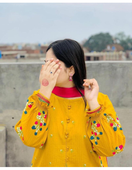 2 Pcs Women's Stitched Cotton...