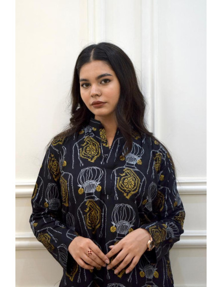 2 Pcs Women's Stitched Linen Block...