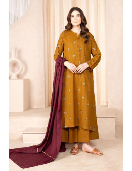 3 Pcs Mustard Suit Set with...