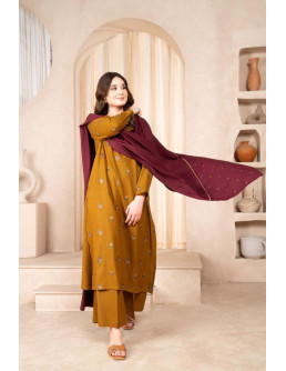 3 Pcs Mustard Suit Set with... 2