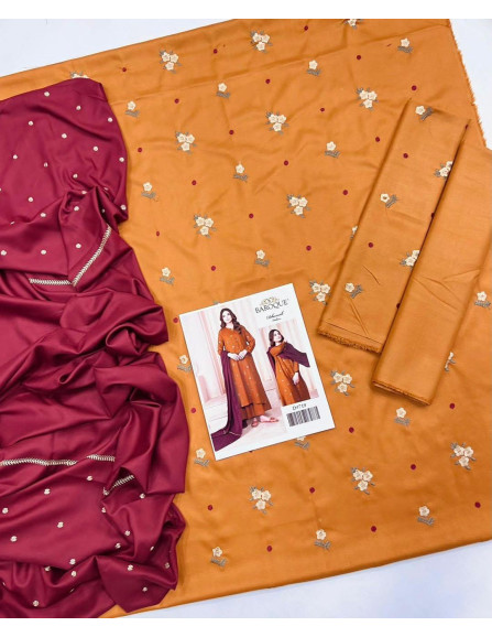 3 Pcs Mustard Suit Set with...