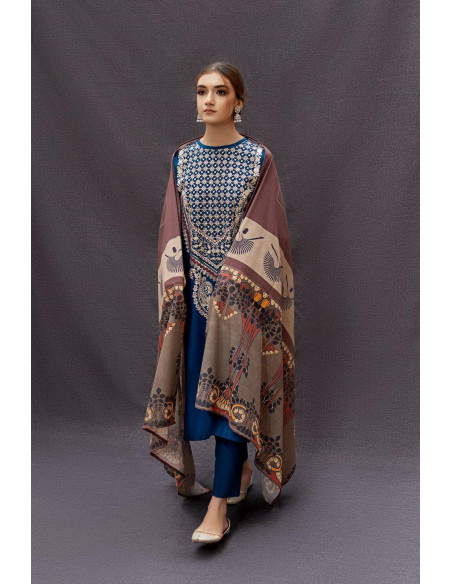 3 Pcs Women's Unstitched Plain Suit