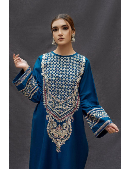 3 Pcs Women's Unstitched Plain Suit