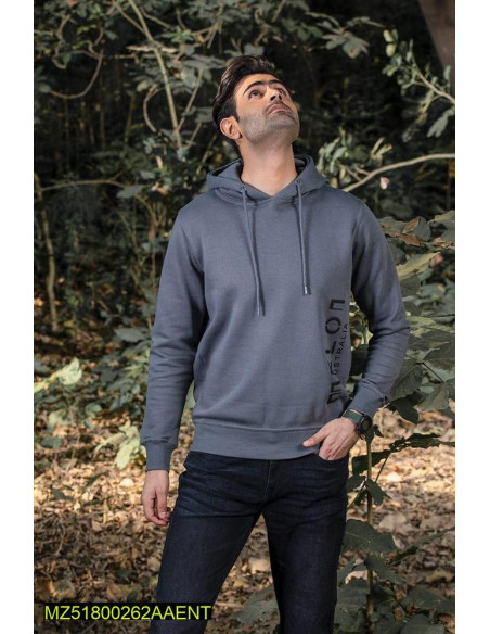 1 Pc Men's Stitched Fleece Printed Hoodie