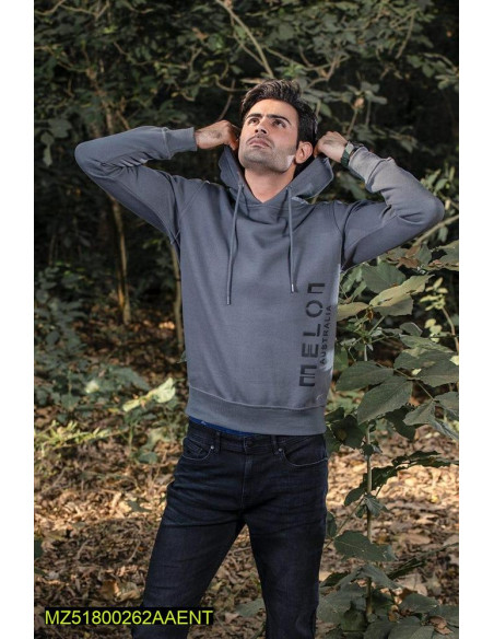 1 Pc Men's Stitched Fleece Printed Hoodie