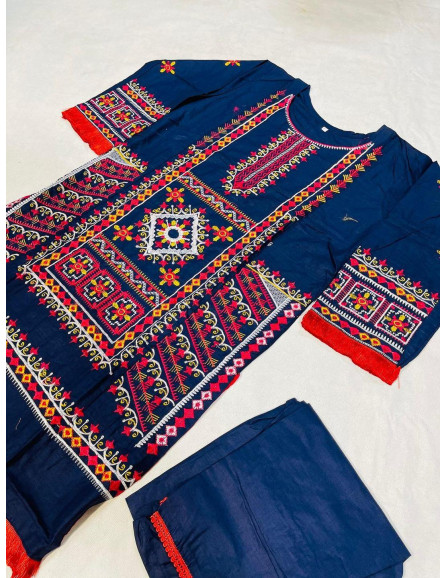 2 Pcs Women's Stitched Cotton...