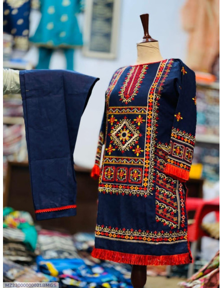 2 Pcs Women's Stitched Cotton...