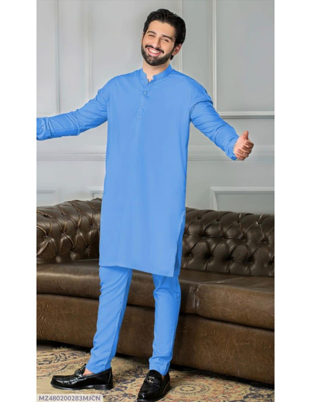 Mens Unstitched Wash And Wear Plain Suit