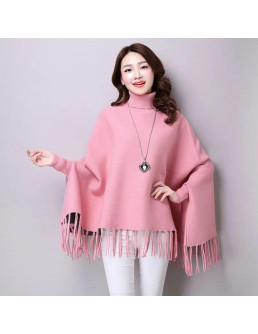 Women's Fleece Plain Poncho...