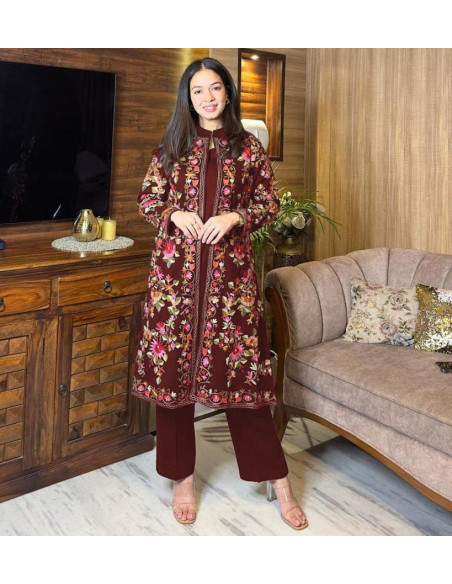 3pcs women's stitched katran gown