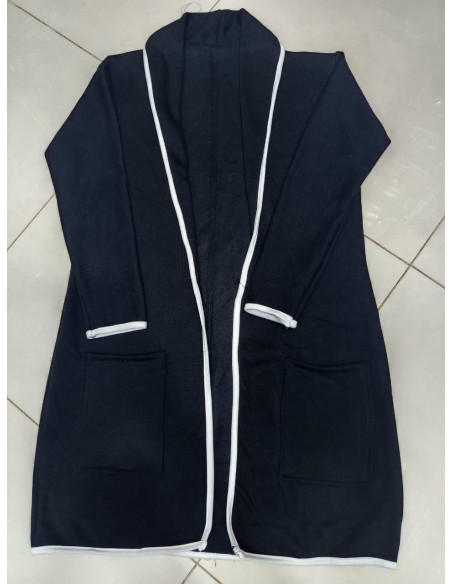 1 Pcs Women's Stitched Fleece Plain Lapel Coat