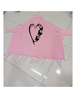 Women's Fleece Printed Poncho 2