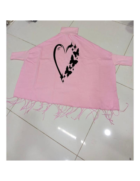 Women's Fleece Printed Poncho