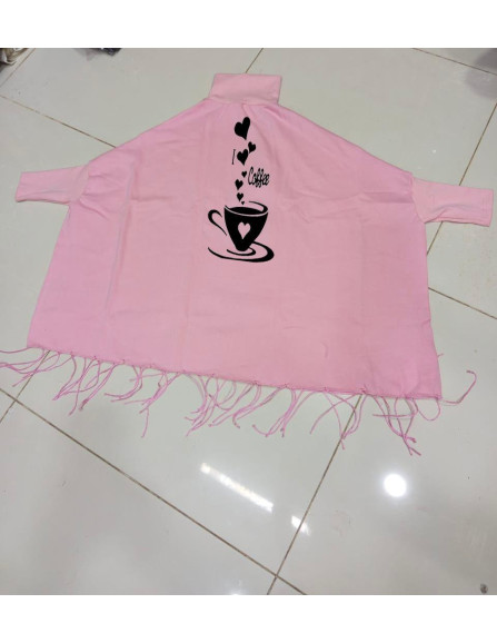Women's Fleece Cup Printed Poncho...