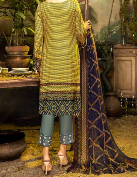 Arham Textile Rangrez Plus Volume 07 Embroidered Wattle Lawn Unstitched 3 Piece