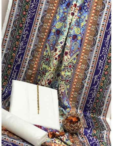 3 Pcs Women's Unstitched Plain Suit