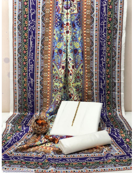 3 Pcs Women's Unstitched Plain Suit