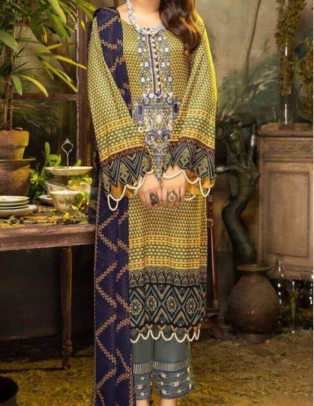 Arham Textile Rangrez Plus Volume 07 Embroidered Wattle Lawn Unstitched 3 Piece