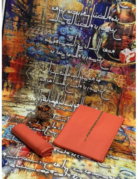  3 Pcs Women's Unstitched Plain Suit