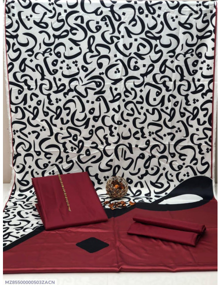  3 Pcs Women's Unstitched Plain Suit