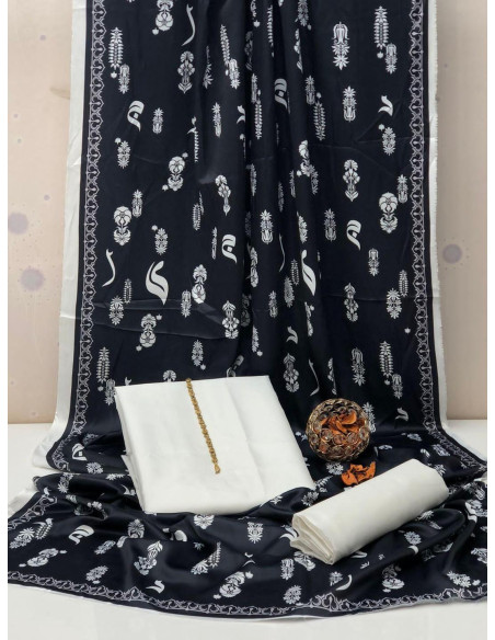 3 Pcs Women's Unstitched Plain Suit