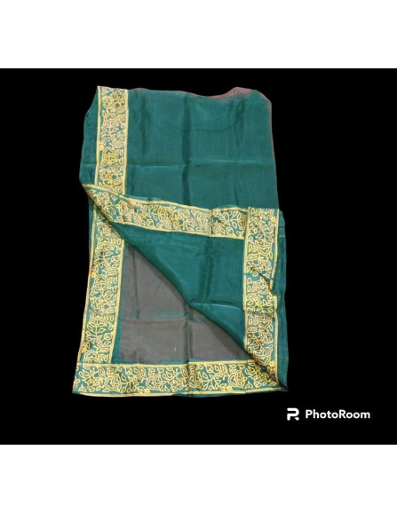 Stitched silk printed maxi