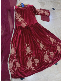 3 pcs velvet maxi dress  2