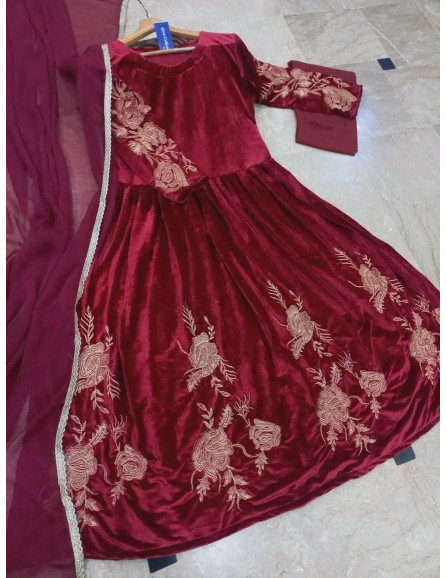 3 pcs velvet maxi dress 